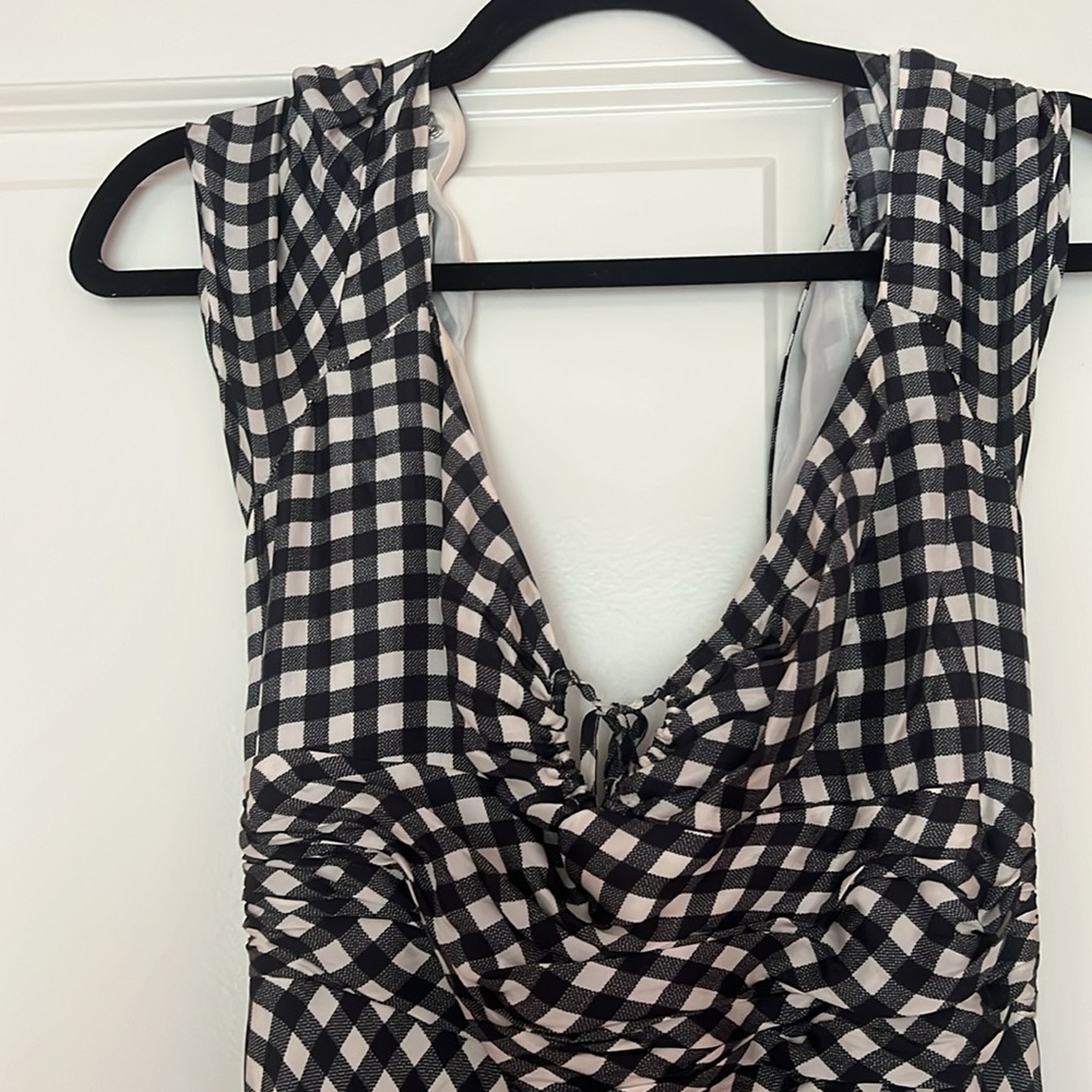 JCREW Collection tie-neck cap-sleeve maxi dress in gingham size 10 - Picture 4 of 14